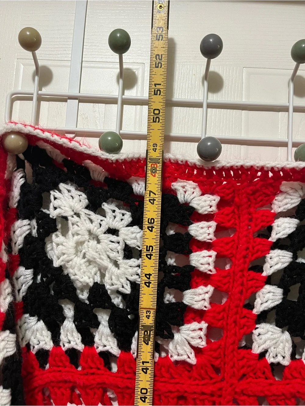 Red Black White Crochet Sweater -